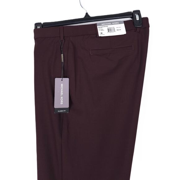 Michael Kors Men's Classic-Fit Stretch Dress Pants Blackberry Wine 40x30 NWT - Picture 1 of 6